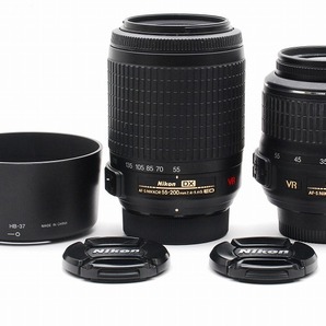 Nikon AF-S DX Nikkor 18-55mm F3.5-5.6G VR (13066177) 55-200mm F4-5.6G VR (593978) カメラレンズ セットの画像1