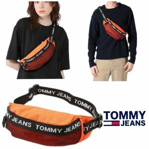 TOMMY JEANS トミージーンズ ボディバッグ ウエストバッグ オレンジ トミーヒルフィガー TOMMY HILFIGER