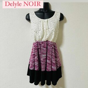 Delyle NOIR／ニットワンピース 花柄ワンピース ノースリーブ レースワンピース