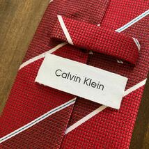 Calvin Klien カルバンクライン ネクタイ 赤 ストライプ_画像7