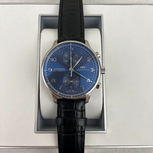 【美品】IWC ポルトギーゼ ブルー 自動巻き IW371491 中古 腕時計 メンズ