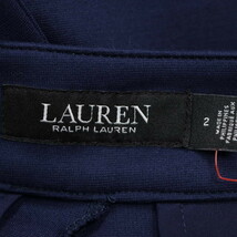 【美品】LAUREN RALPH LAUREN/ローレン ラルフローレン ワイドクロップドパンツ ガウチョ 2 155/70A ネイビー [NEW]★61AH14_画像7