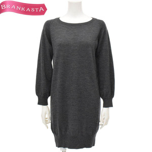DKNY/ Donna Karan New York lady's knee height Mini One-piece long sleeve wool 100% P gray [NEW]*51LH29