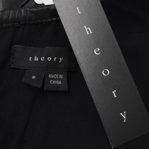 【美品・定価12万】theory/セオリー レディース ひざ丈 ワンピース シープシキン レザー ノースリーブ 2 黒 [NEW]★51JJ83_画像6