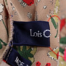 【美品】Lois CRAYON/ロイスクレヨン レディース ひざ丈 ワンピース 花柄 スキッパー 七分袖 M ベージュ 赤 緑[NEW]★51JE08_画像7