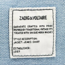 【美品】ZADIG&VOLTAIRE/ザディグエヴォルテール 七分袖 デニムシャツ カットオフ ストレッチ XS ライトブルー [NEW]★51HD86_画像9