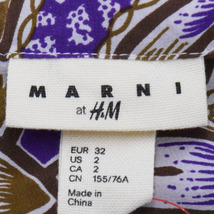 MARNI/マルニ H＆M コラボ 長袖 ブラウス トップス 総柄 シルク バックリボン USA2 クリーム系 緑 茶色 紫 他 [NEW]★51EG53_画像7