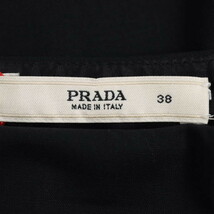 PRADA/プラダ レディース ひざ丈 フレア タックスカート 薄手 ストレッチ サマーウール 38 S相当 黒 [NEW]★51CL85_画像7