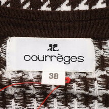 courreges/クレージュ カーディガン トップス ニット 千鳥格子柄 七分袖 ジップアップ 38 茶色 オフホワイト [NEW]★51CB34_画像8