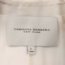 CAROLINAHERRERA/キャロライナヘレラ ノーカラージャケット 長袖 Vネック スパンコール リボン 4 アイボリー 黒[NEW]★51BK94_画像8