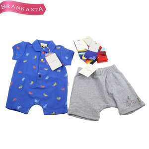 【美品】Paul Smith baby/ポールスミスベビー ロンパース ショートパンツ 靴下 計5点セット 子供服 6M 18M 青他[NEW]★62CA37