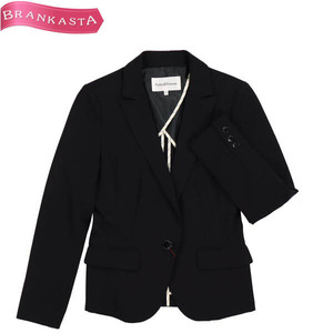 Pinky&Dianne/ Pinky and Diane lady's tailored jacket long sleeve center vent 1 button 36 black [NEW]*51BA18