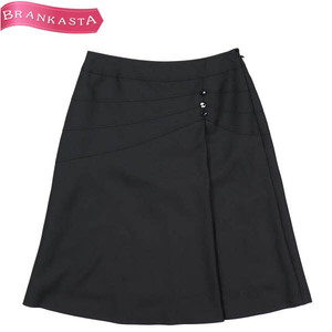 [ beautiful goods ]SunaUna/ SunaUna lady's mi leak midi height A line skirt button equipment ornament 36 dark navy [NEW]*51BH79