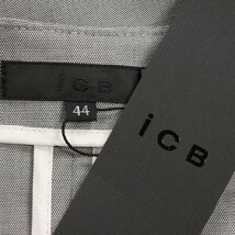 【美品・定価2.5万】iCB/アイシービー JKCMKA0011 ノーカラージャケット 長袖 サマーシャンブレー 44 グレー系 [NEW]★61CD79_画像7