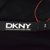 DKNY/ダナキャランニューヨーク ひざ丈 ワンピース 七分袖 カットソー×布帛 異素材 ドッキング フレア 2 S 黒 [大感謝祭]★41BM29_画像7