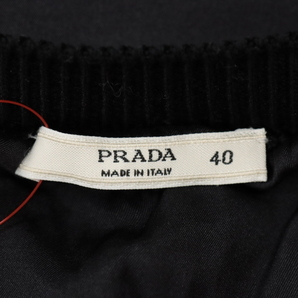 【美品】PRADA/プラダ レディース ミニ Aライン スカート カギ編み風 きれいめ ストレッチ 40 黒[大感謝祭]★23QV94の画像8