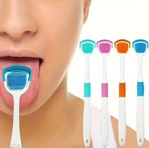 900[ new goods unused ]4 color. middle from 1 сolor selection possible . brush . scraper . cleaner oral care oral cavity care silicon 