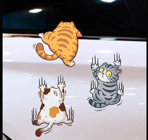 909【新品未使用】かわいい猫のステッカー 防水ステッカー シール 車 面白い ねこ ネコ