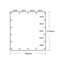 トラックシート ブラック 1号 1.9m×2.1m コードゴム4ｍ×2本付き 軽トラック用 エステル帆布 軽トラシート 荷台シート_画像4