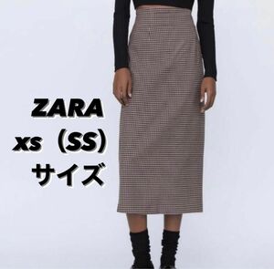 ZARA ギンガムチェック ペンシルスカート タイトスカート ピンク スカート