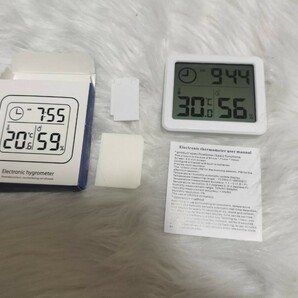 デジタル温湿度計 温度計 湿度計 時計 高精度 LED大画面 時間表示 置き/貼りの画像7