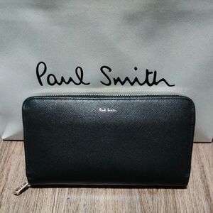 ポールスミス Paul Smith 財布 ラウンドファスナー 長財布 マルチカラー マルチストライプ グレイン レザー 革