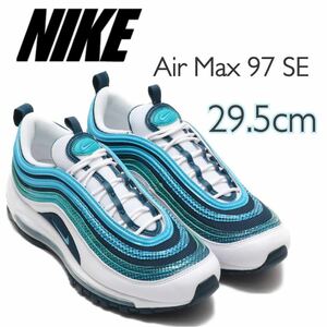 Nike Air Max 97 SE Nike air max 97 белый / Spirit зеленовато-голубой / Night затенитель от солнца (AQ4126-100) синий 29.5cm без коробки .