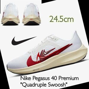 Nike Wmns Pegasus 40 Premium четырехкратный Swoosh Nike Женский воздух Zoom Zoom Pegasus 40 Premium (FB7703-100) белый 24,5 см без коробочек