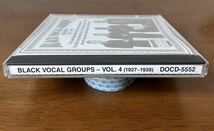 「BLACK VOCAL GROUPS VOL.4 1927-1939」Various 貴重音源コンピ 輸入盤CD Folk World Country Gospel document records 1997年発_画像4