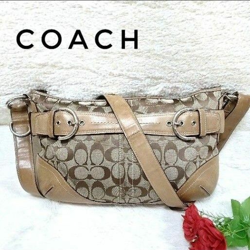 COACH コーチ ショルダーバッグ シグネチャーブラウン系