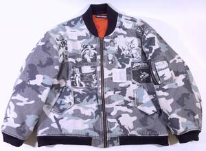 即完売 ROUGH SIMMONS Ora! Ora! Ora! Patched Bomber Jacket/ジョジョの奇妙な冒険 オーバーサイズ ボンバージャケット MA-1 超希少XXL