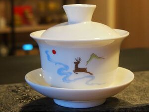 中国茶器　蓋碗　女性ぴったり　平青雲　大特価