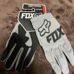 L グレー 灰 FOX RACING フォックス グローブ手袋 ダートパウ バイク モトクロス オフロード MX 防護手袋 防風 レーシング MTBの画像1