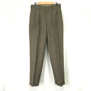 ジェイプレス/J.PRESS★テーパードパンツ/ツータック/スラックス【メンズYA4/股下80cm/茶/brown】千鳥格子/Pants/Trouser◆pBH544