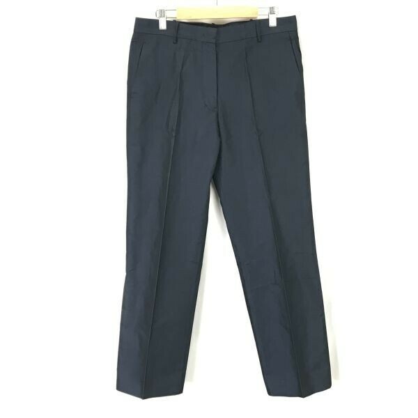 ジルサンダー/JIL SANDER★シルク混/タックパンツ/スラックス【38/レディースM/股下73cm/紺/navy】Pants/Trouser◆pBH547