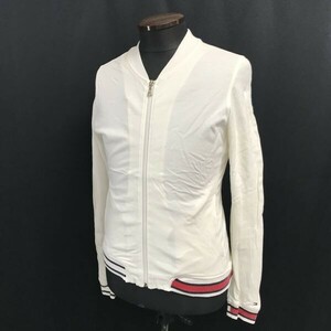 トミーヒルフィガー/TOMMY HILFIGER☆ジップアップ/ノーカラージャケット【メンズS/白/white】ジャージ/スウェット/ブルゾン/TOPS◇zBH505