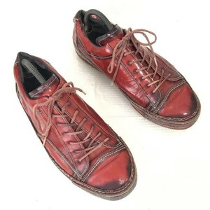 日本製☆ミハラヤスヒロ/MIHARA YASUHIRO☆レザースニーカー【25.5-26.5程度/赤/RED】sneakers/Shoes/trainers◎bQ-340