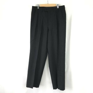 ランバン/LANVIN CLASSIQUE☆ウール/ツータックパンツ/スラックス【メンズW85/股下75cm/黒】無地/薄手/Pants/Trouser◇cBH565