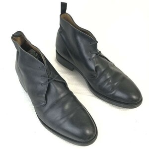YANKO/ヤンコ☆オールレザー/本革/チャッカブーツ/ショートブーツ【7/25.5-26.0/黒/BLACK】マヨルカ島/Vintage/boots/Shoes◎CWB92-10