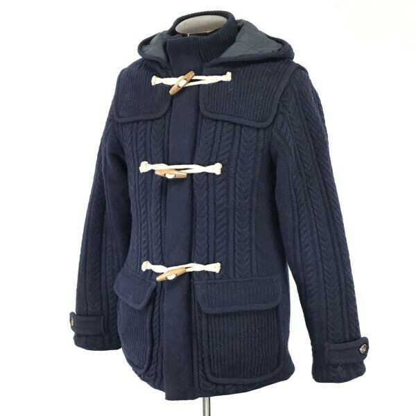 ユナイテッドアローズG.L.R.☆ケーブルニットウール/ダッフルコート/中綿入り【メンズM/紺/navy】Coat/Jacket/Jumper◇mBH600