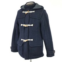 ユナイテッドアローズG.L.R.☆ケーブルニットウール/ダッフルコート/中綿入り【メンズM/紺/navy】Coat/Jacket/Jumper◇mBH600_画像1