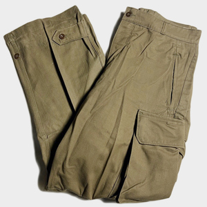 ミント! 50's 60's フランス軍 後期 M47 M-47 カーゴ パンツ CARGO PANT HBT ヘリンボーン MINT NOS デッド 33 レア FRENCH ARMY フレンチ