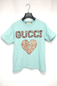 GUCCI Gucci GUCCI Liberty London Edition HEART T-shirt light blue XXS size 