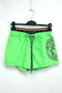 VERSACE Versace swimsuit swimwear draw -stroke ring waist Logo short pants mete.-sa print neon green size 4