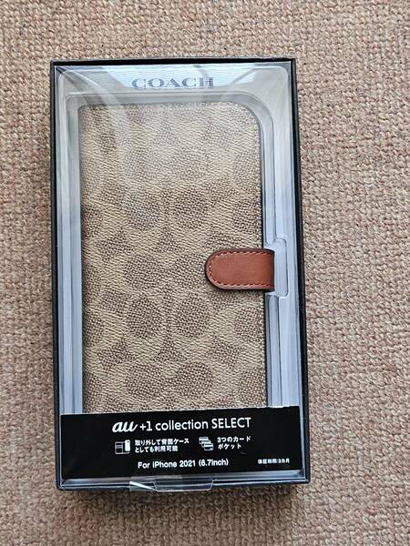 iPhone 13 Pro Max用 2021 6.7inch COACH（R）ブックタイプケース／SIGNATURE Brown　未開封　R24C103T