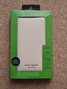 ケイト・スペード ニューヨーク kate spade new york KS052460-04 [iPhone 15用 ケース KSNY Folio Case - Pale Vellum/Black 未使用