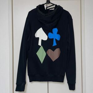 美品★RAF SIMONS パーカー★フーディー スウェット ラフシモンズ トランプ 絵柄 スペード ハート クラブ ダイヤS