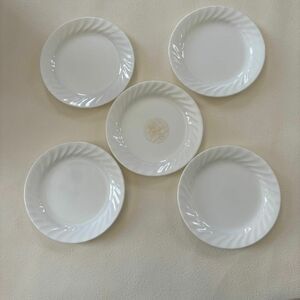 iwaki コレール フルーテッドジャストホワイト ケーキ皿 B7807-JW 5枚 CORELLE 中皿