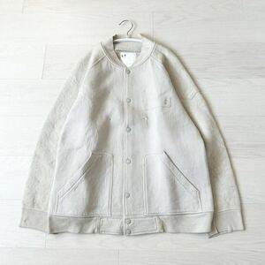 Rare 00s FINAL HOME ISSEY MIYAKE Crush Coating Sweatshirt Versity Jacket M ファイナルホーム イッセイミヤケ スタジャン ジャケット