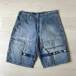 Rare 90s MARITHE FRANCOIS GIRBAUD Logo Tape Shuttle Wide Denim Pants archive Y2K マリテフランソワジルボー シャトル ショート パンツ